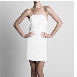 Alexia Maria Strapless Bow Back Silk Faille Mini Dress